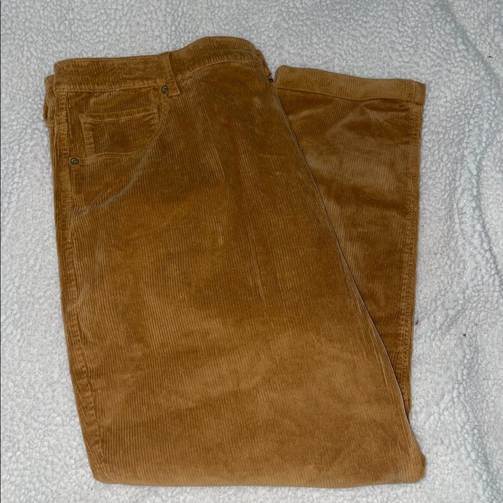 NWOT American Eagle Brown Cuffed Corduroy Jeans Size 18 Plus Curvy Mom J…